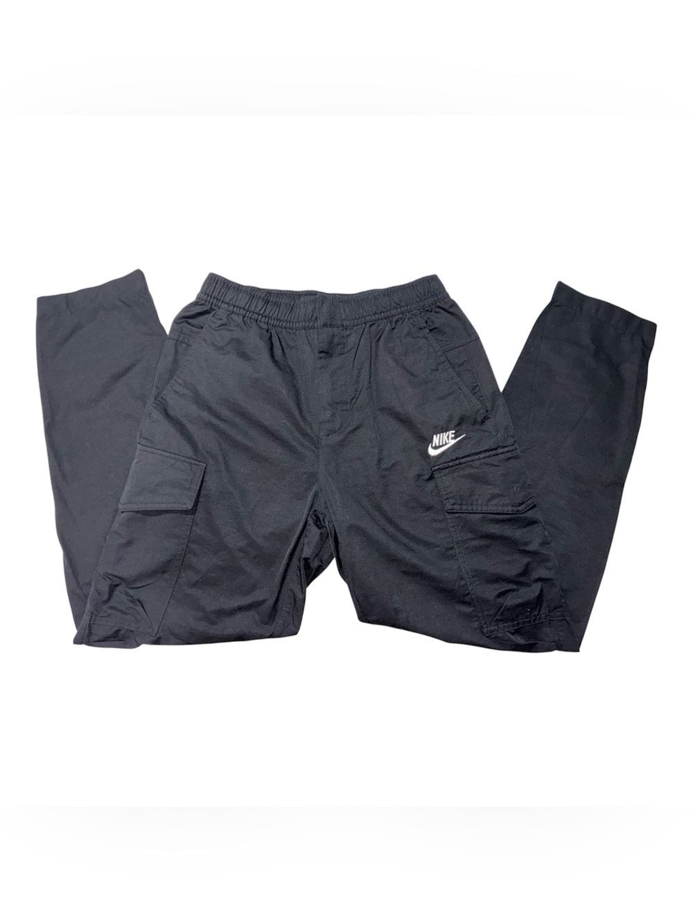 Nike Black Cargo Jogger Pants with White Logo Size Small
